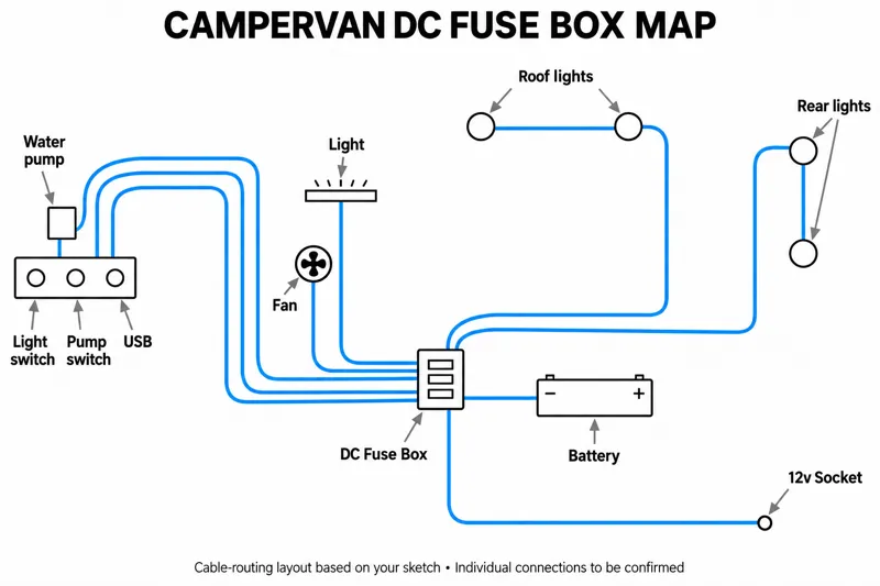 Preview: Campervan DC fuse box wiring diagram